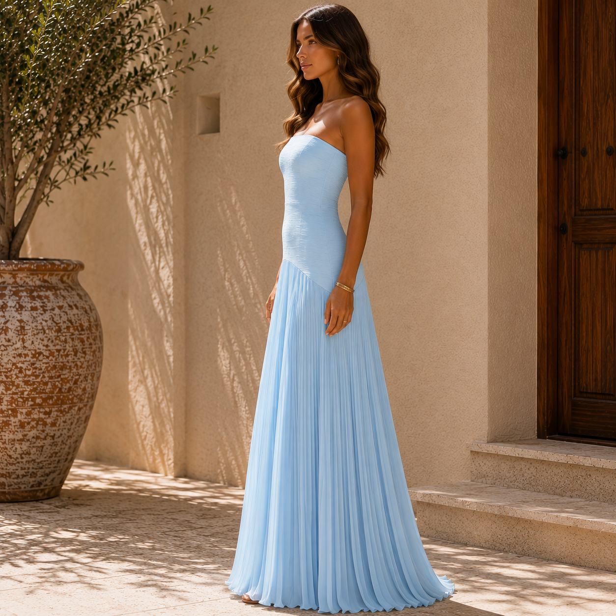 ALMUDENA - Vestido Elegante Plisado