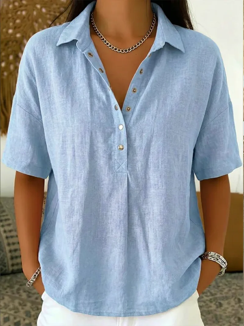 TESSA - BLUSA CON CUELLO Y BOTONES
