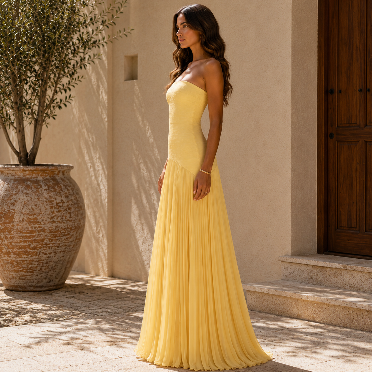 ALMUDENA - Vestido Elegante Plisado