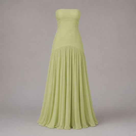 ALMUDENA - VESTIDO ELEGANTE PLISADO
