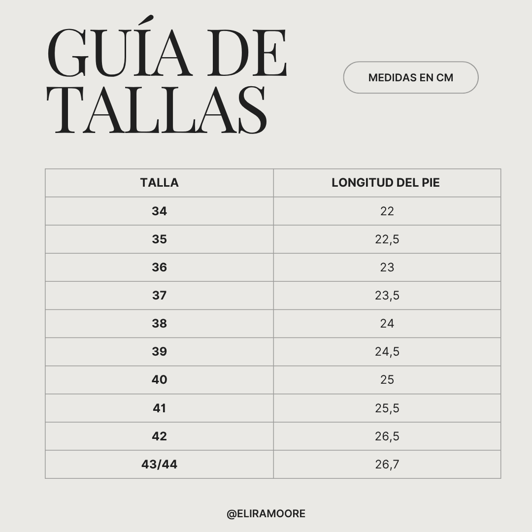 Guía de tallas para VITTORIA - SANDALIAS TRENZADAS TACÓN