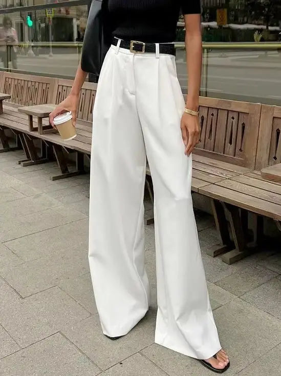 ITZIAR - PANTALÓN ANCHO BLANCO
