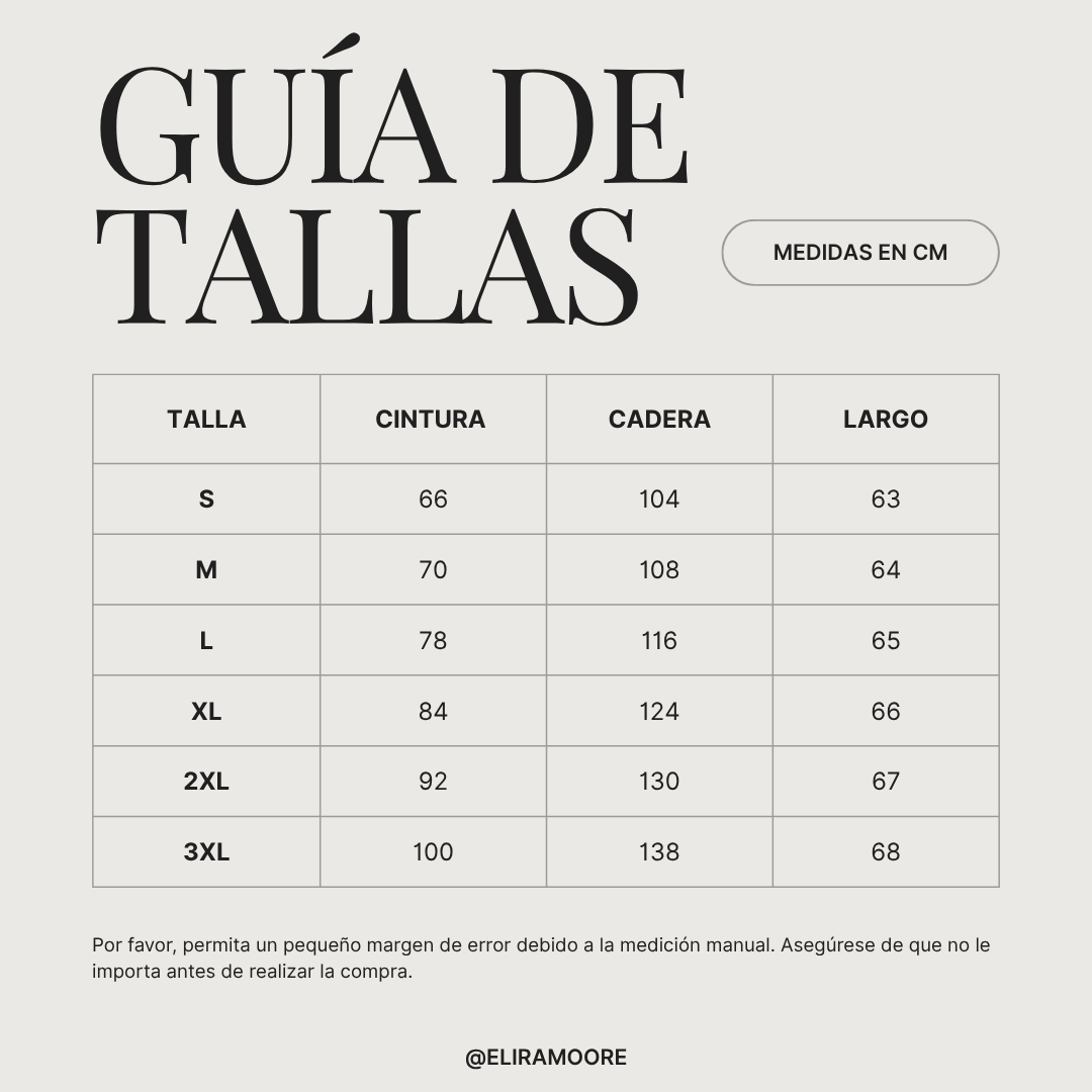 Guía de tallas para SARA - PANTALONES ALGODÓN Y LINO