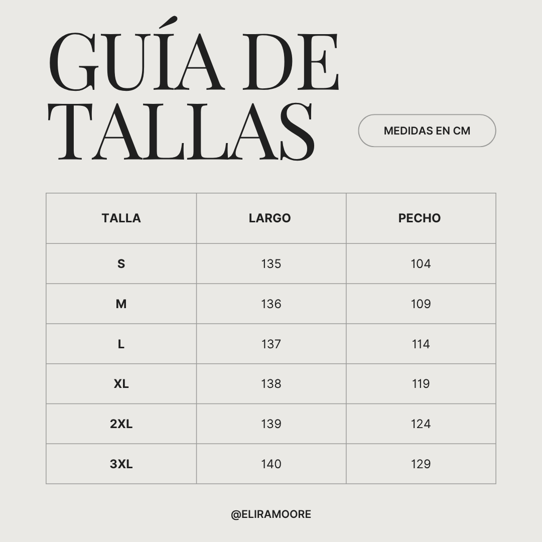Guía de tallas para VERA - VESTIDO DE VERANO
