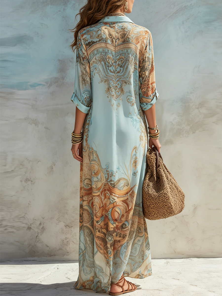 SERENA - VESTIDO CHEMISIER MEDITERRÁNEO