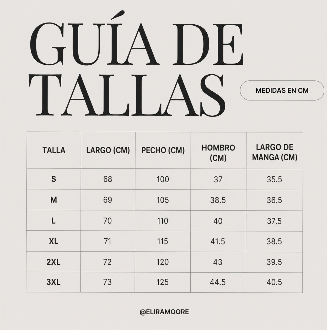 Guía de tallas para FIORA - BLUSA FLORAL