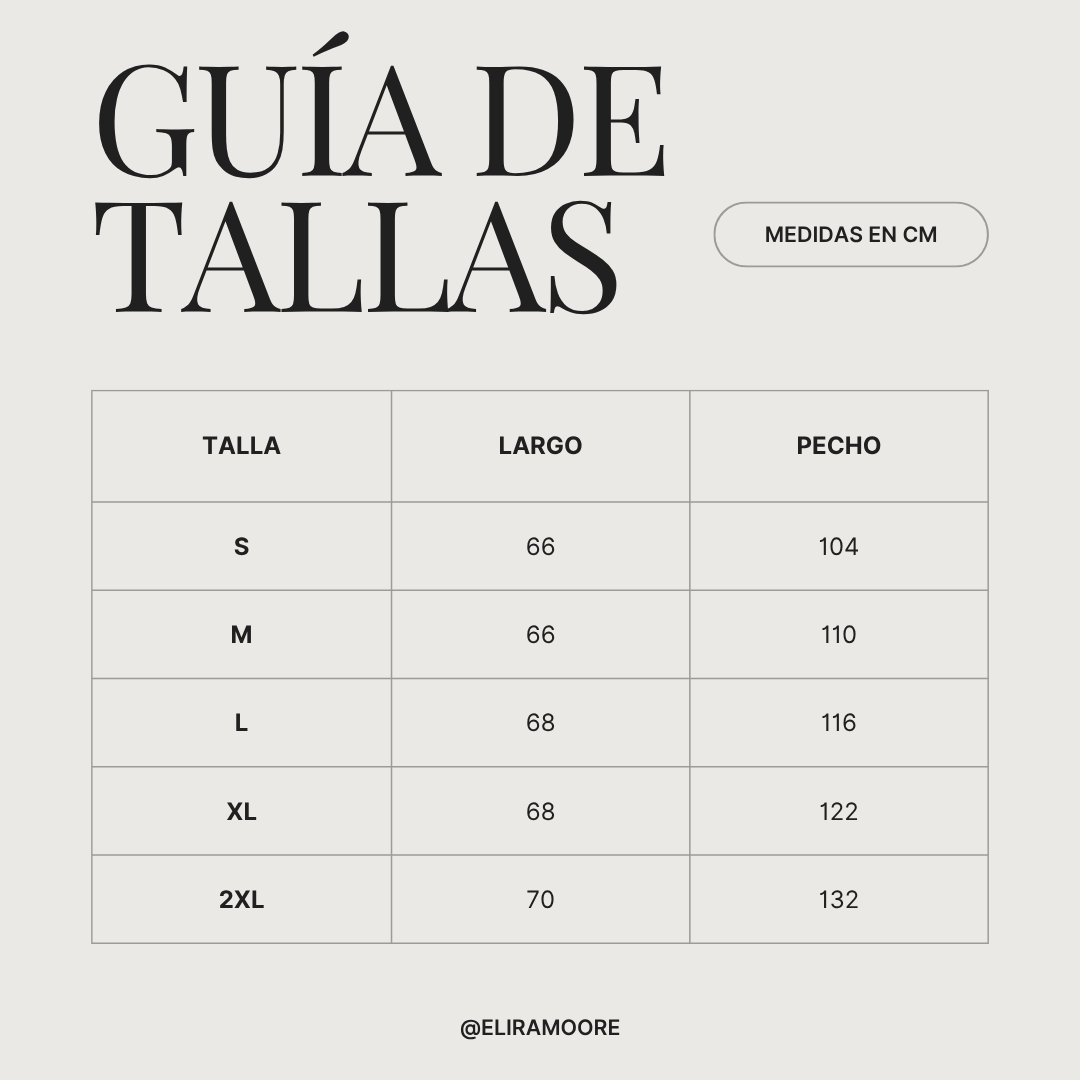 Guía de tallas para TESSA - BLUSA CON CUELLO Y BOTONES