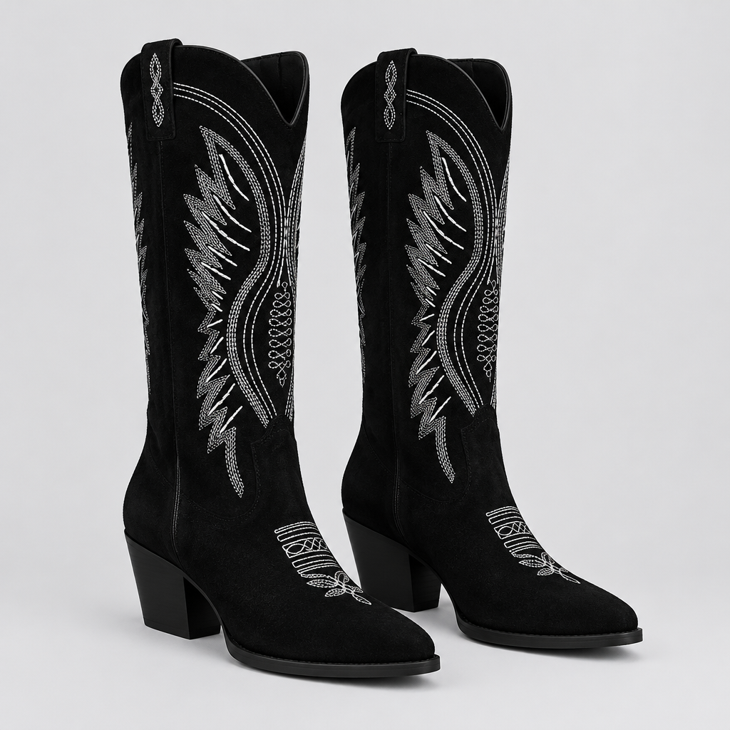 Botas Valentina negras con fondo gris