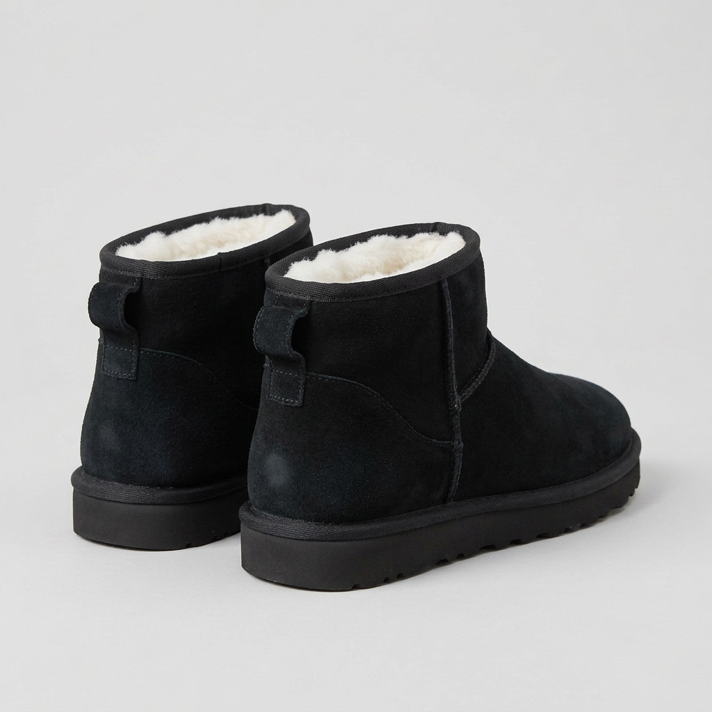 Botines negros, vista trasera
