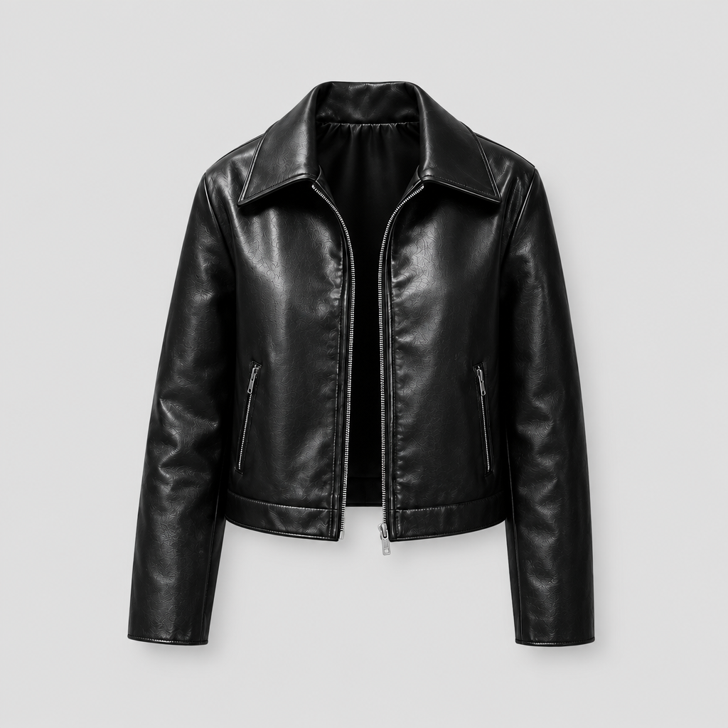 Chaqueta individual con el fondo gris de la muestra