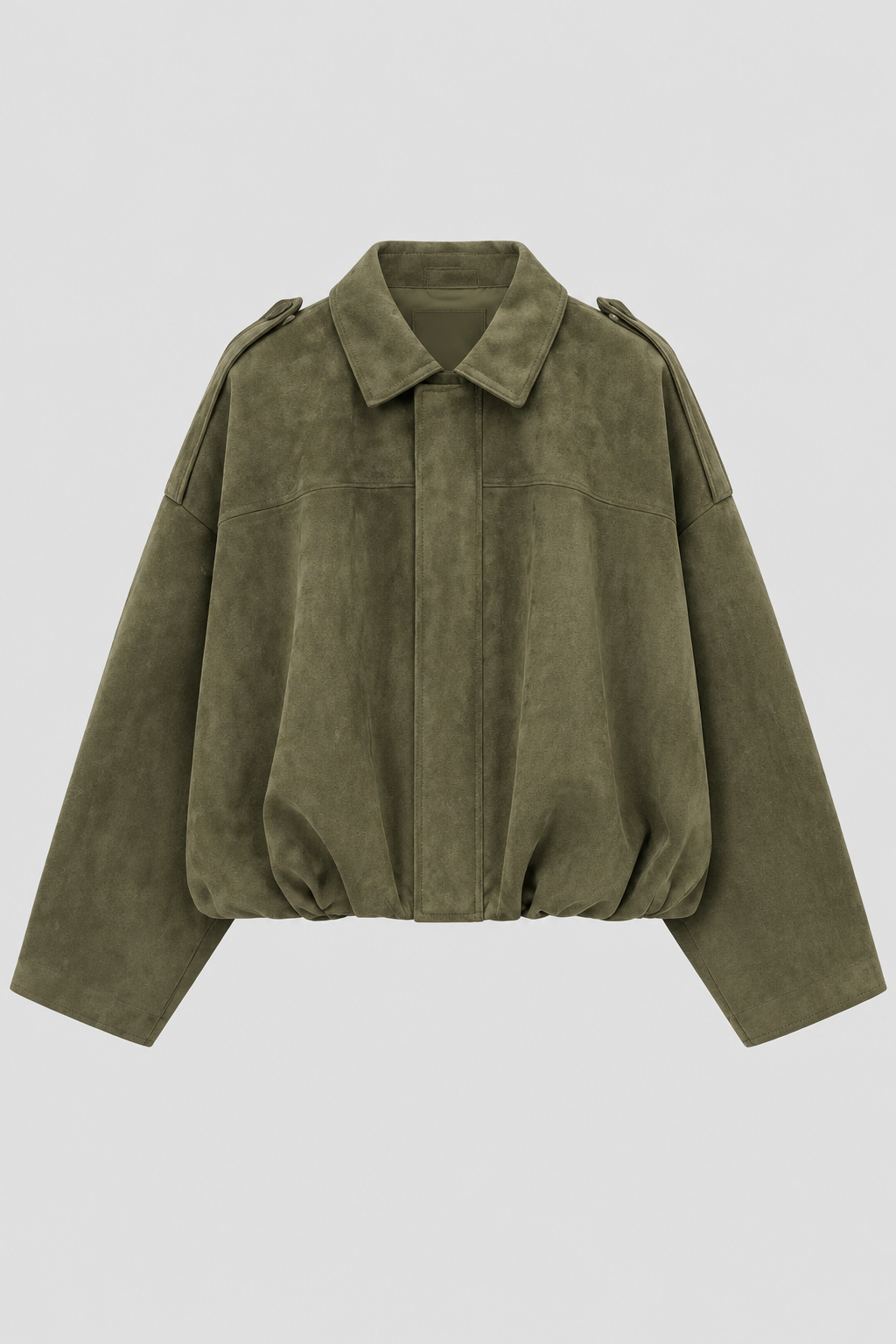 Chaqueta MARGA verde individual sobre fondo gris