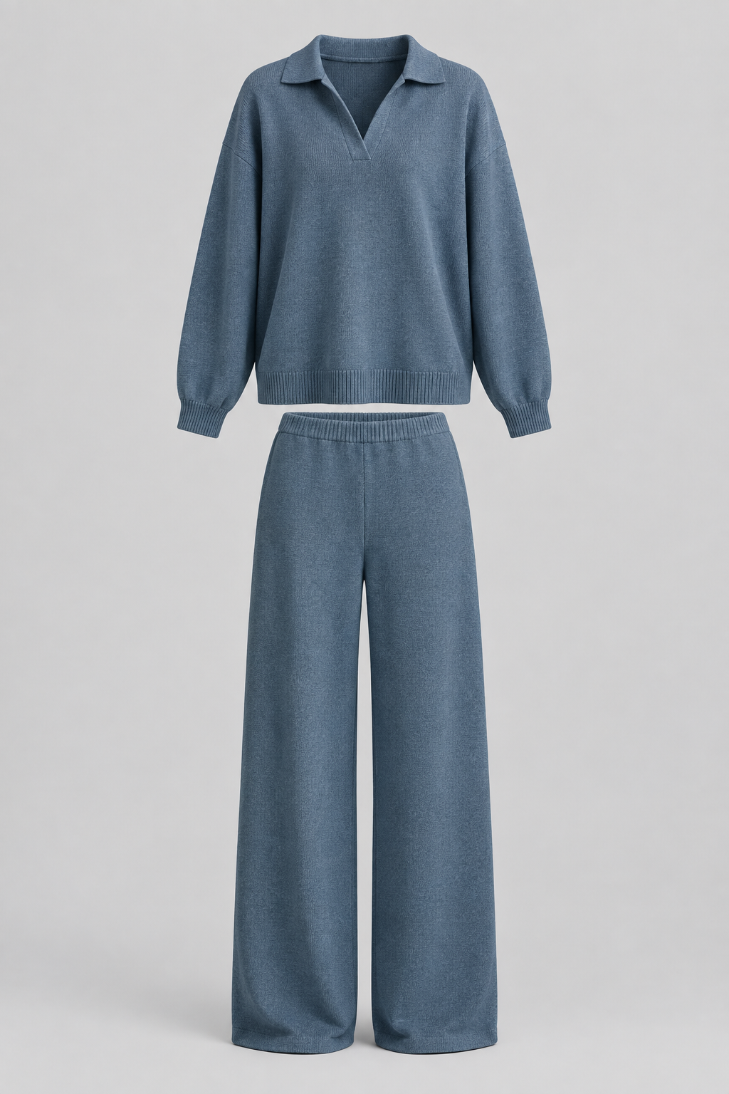 Conjunto ARIADNA azul sin modelo sobre fondo gris