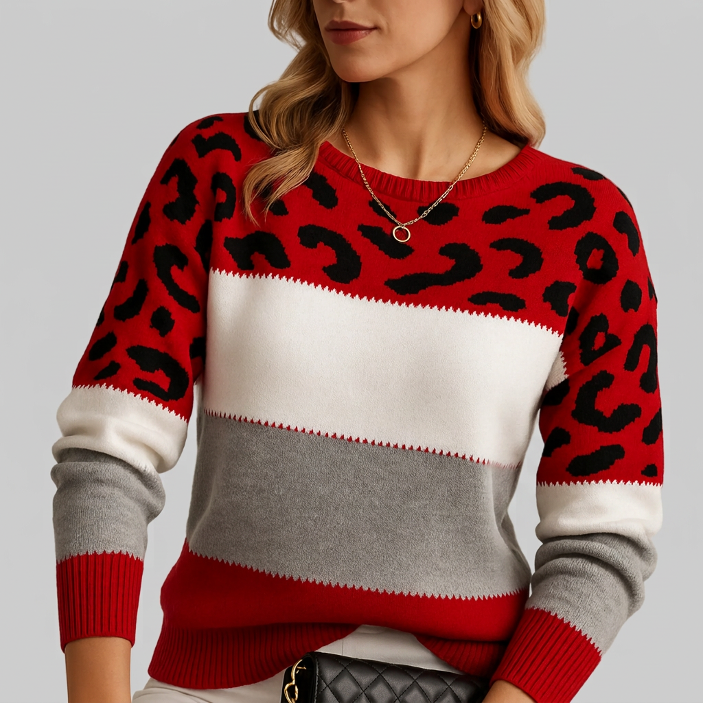 Detalle del jersey rojo con fondo gris