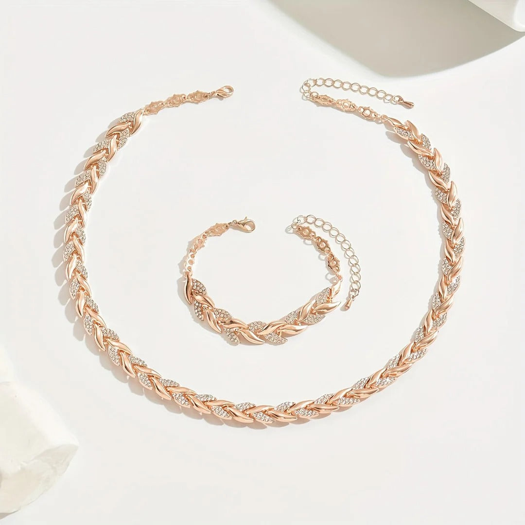 CLAUDIA - COLLAR Y PULSERA CON CRISTALES