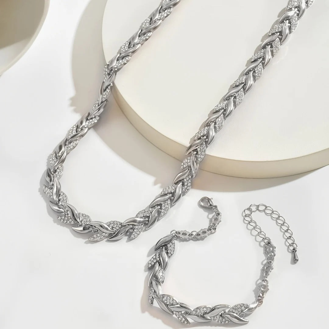 CLAUDIA - COLLAR Y PULSERA CON CRISTALES