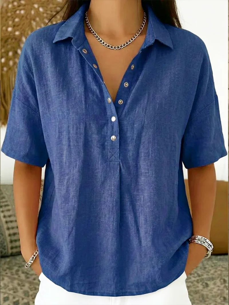 TESSA - BLUSA CON CUELLO Y BOTONES