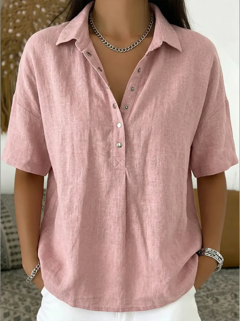 TESSA - BLUSA CON CUELLO Y BOTONES