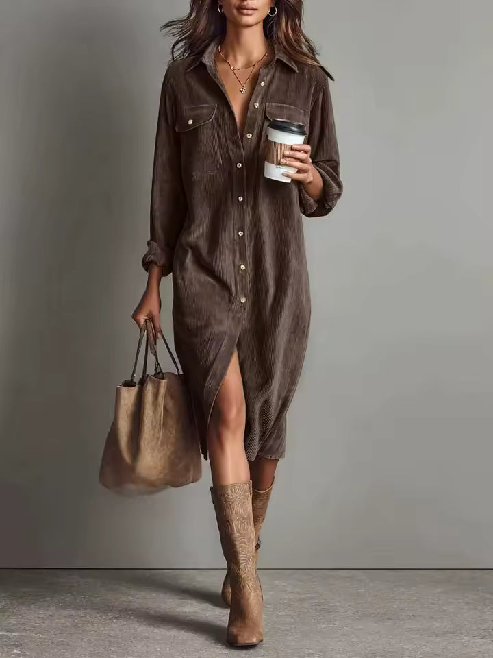 TRINIDAD - VESTIDO CAMISERO DE PANA
