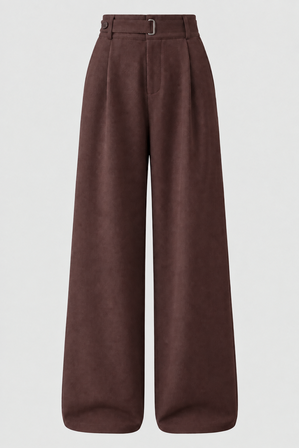 Pantalón VERÓNICA marrón con botón lateral