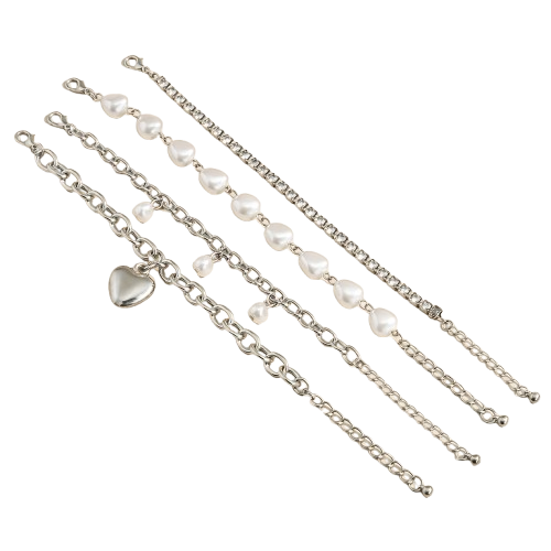 Pulsera con corazon y perlas