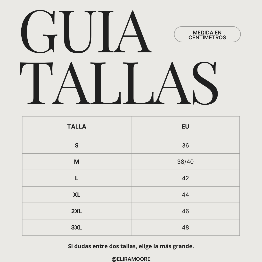 Guía de tallas para ROSA - CONJUNTO LINO COMFORT