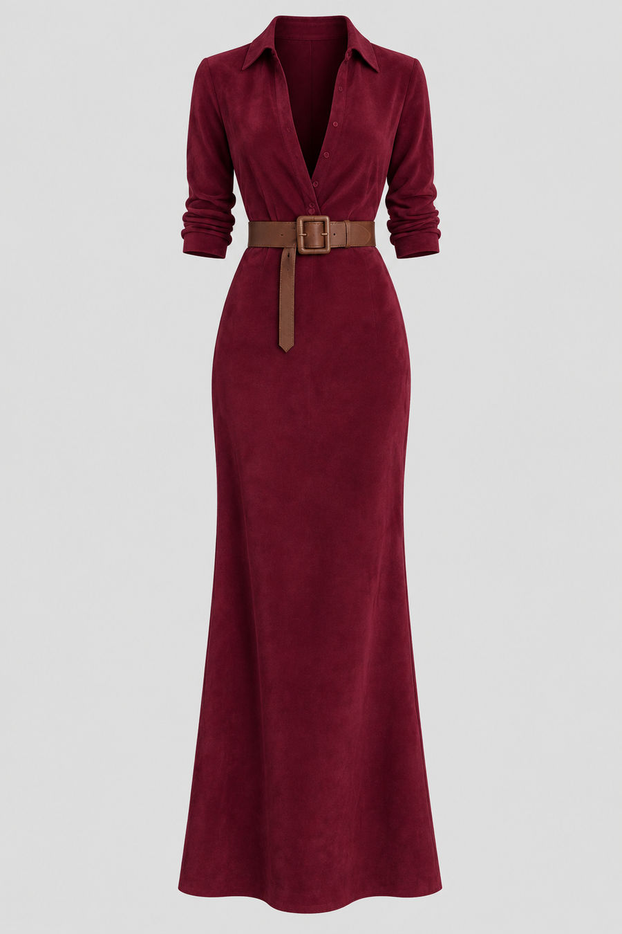 MARCELA - VESTIDO DE ANTE CON CINTURÓN