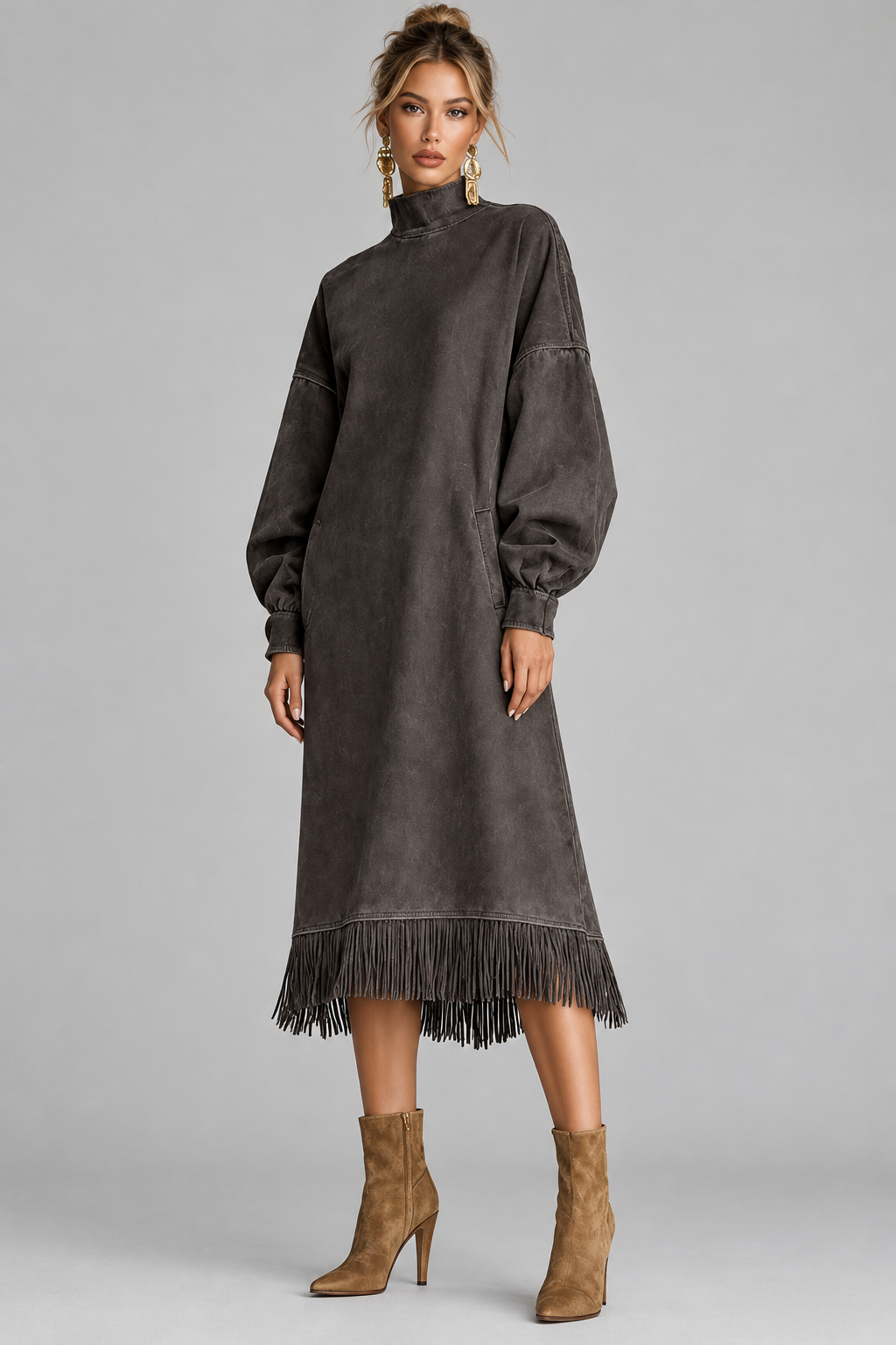Vestido Renata oscuro con modelo