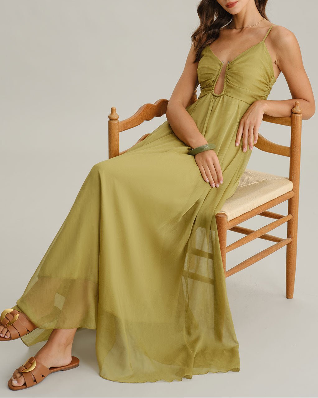 ZARA - VESTIDO MAXI DRAPEADO - Vestido - Elira Moore